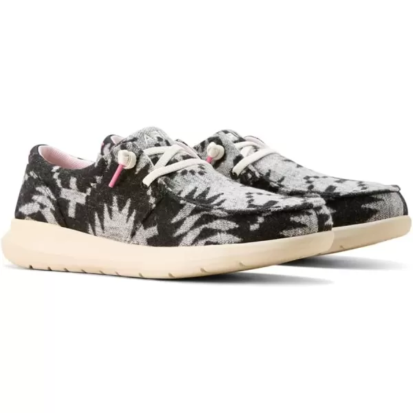 imageARIAT Womens Hilo Stretch Slip On Flats Casual  BlackBlack  White Flannel Blanket