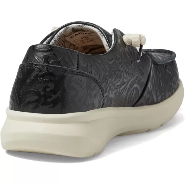 imageARIAT Womens Hilo Stretch Slip On Flats Casual  BlackBlack Floral Emboss