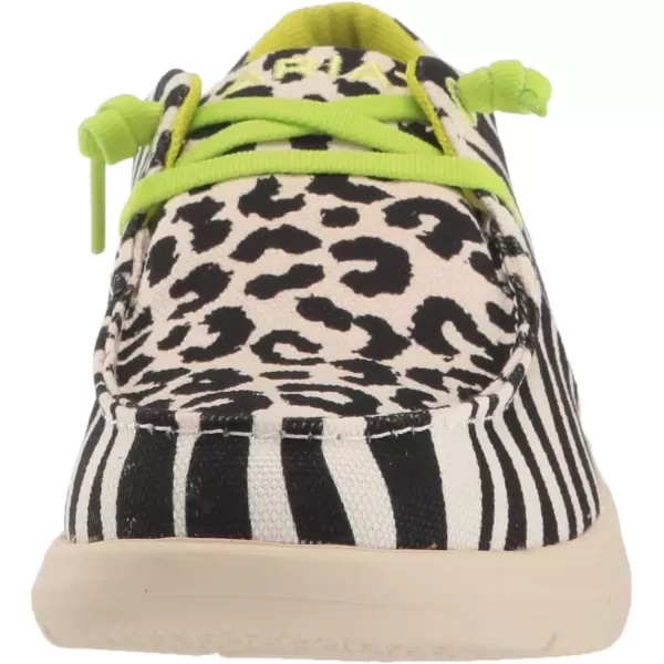 imageARIAT Womens Hilo Stretch Slip On Flats Casual  BlackBlack White Animal Print