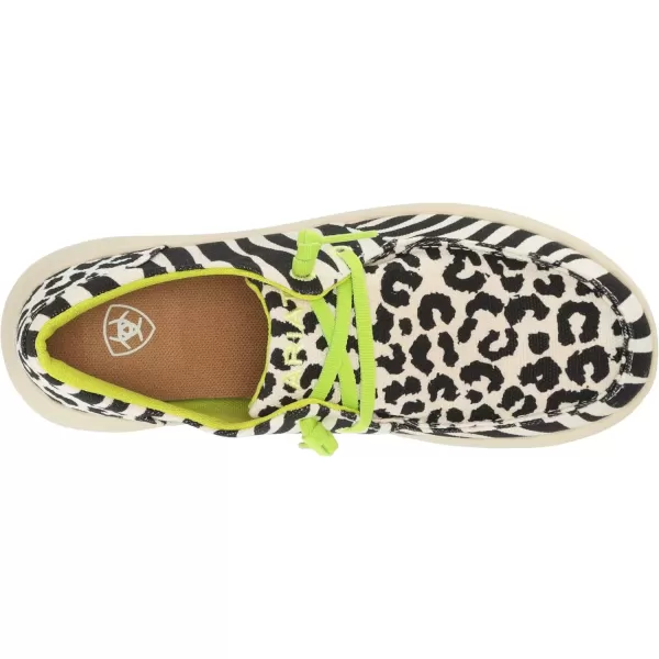 imageARIAT Womens Hilo Stretch Slip On Flats Casual  BlackBlack White Animal Print