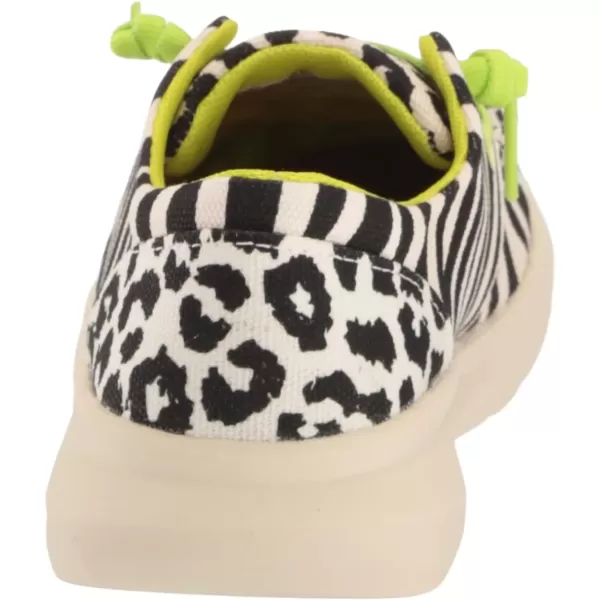 imageARIAT Womens Hilo Stretch Slip On Flats Casual  BlackBlack White Animal Print