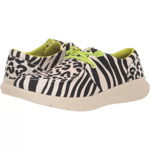 imageARIAT Womens Hilo Stretch Slip On Flats Casual  BlackBlack White Animal Print