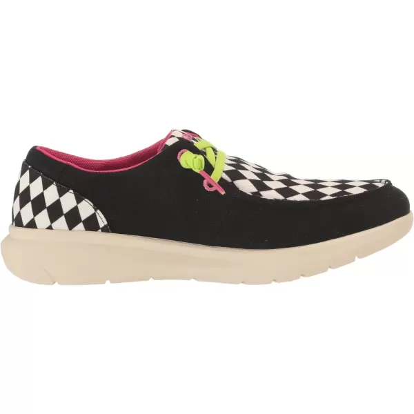 imageARIAT Womens Hilo Stretch Slip On Flats Casual  BlackBlackDiamond Print
