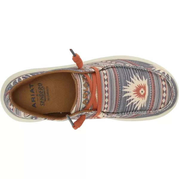 imageARIAT Womens Hilo Stretch Slip On Flats Casual  BlackBlue Boquillas Print