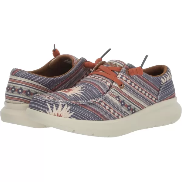 imageARIAT Womens Hilo Stretch Slip On Flats Casual  BlackBlue Boquillas Print