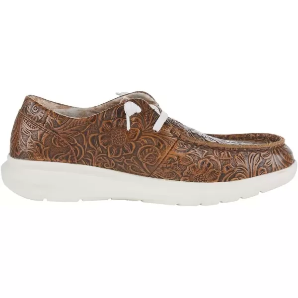 imageARIAT Womens Hilo Stretch Slip On Flats Casual  BlackBrown Floral Emboss