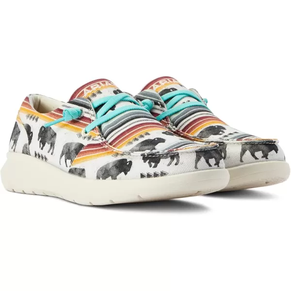 imageARIAT Womens Hilo Stretch Slip On Flats Casual  BlackBuffalo Print