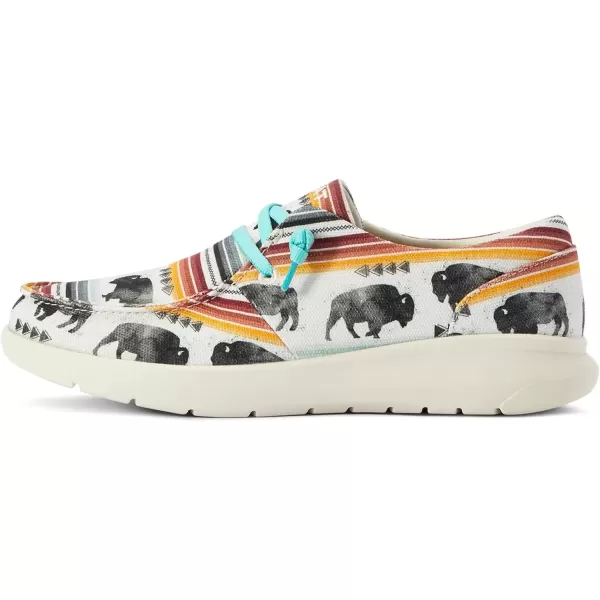imageARIAT Womens Hilo Stretch Slip On Flats Casual  BlackBuffalo Print