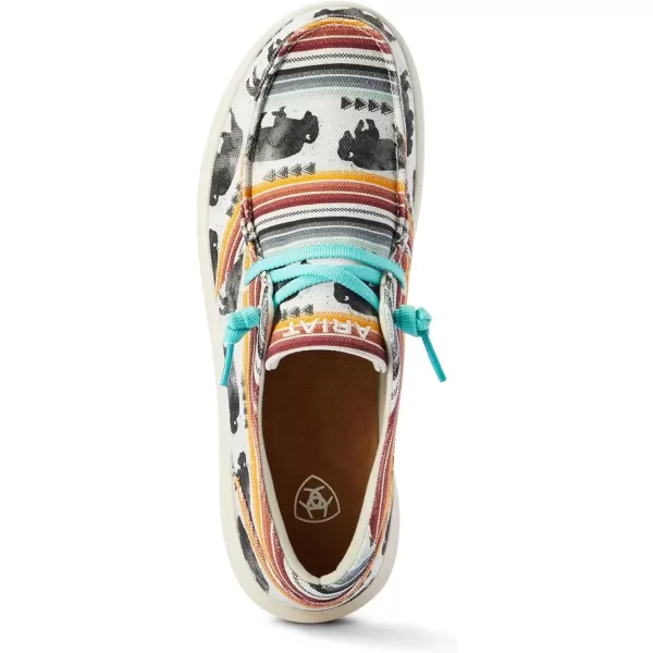 imageARIAT Womens Hilo Stretch Slip On Flats Casual  BlackBuffalo Print