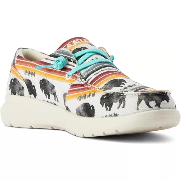 imageARIAT Womens Hilo Stretch Slip On Flats Casual  BlackBuffalo Print