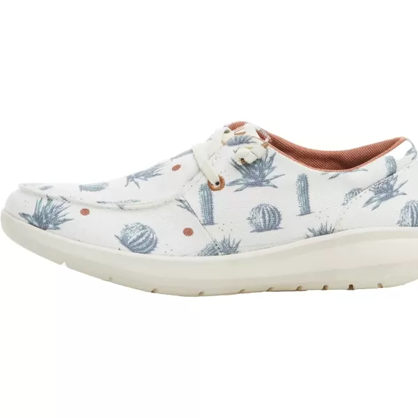 imageARIAT Womens Hilo Stretch Slip On Flats Casual  BlackCream Nueces Cactus Print