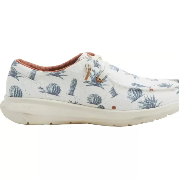 imageARIAT Womens Hilo Stretch Slip On Flats Casual  BlackCream Nueces Cactus Print