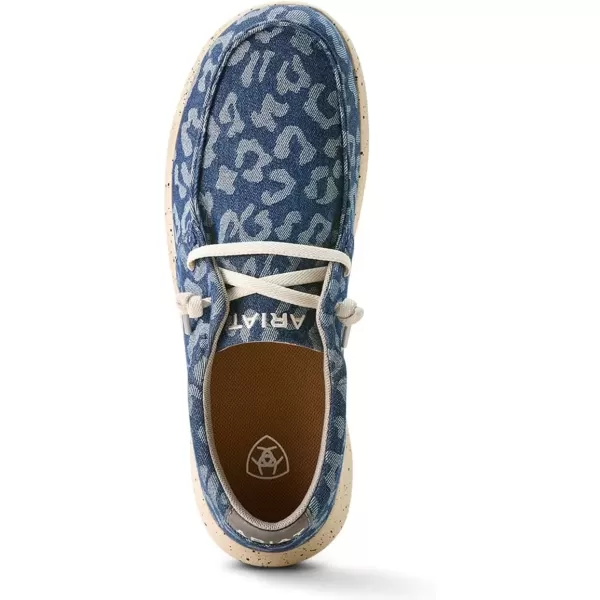 imageARIAT Womens Hilo Stretch Slip On Flats Casual  BlackDenim Leopard