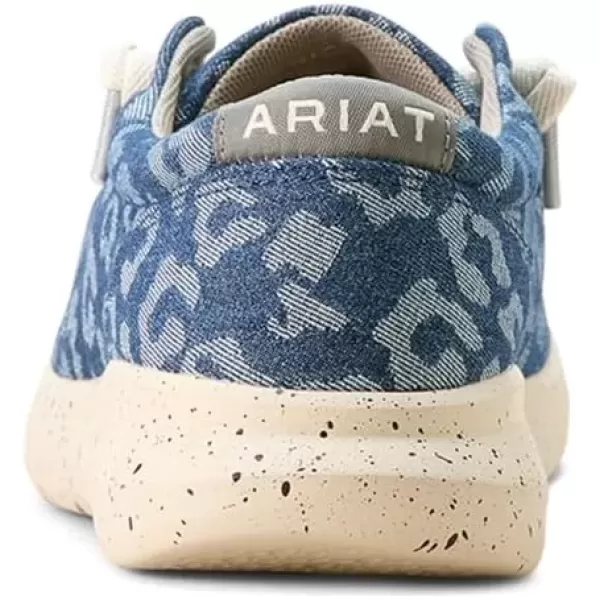 imageARIAT Womens Hilo Stretch Slip On Flats Casual  BlackDenim Leopard