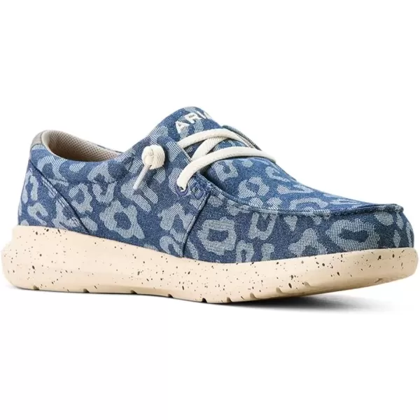 imageARIAT Womens Hilo Stretch Slip On Flats Casual  BlackDenim Leopard
