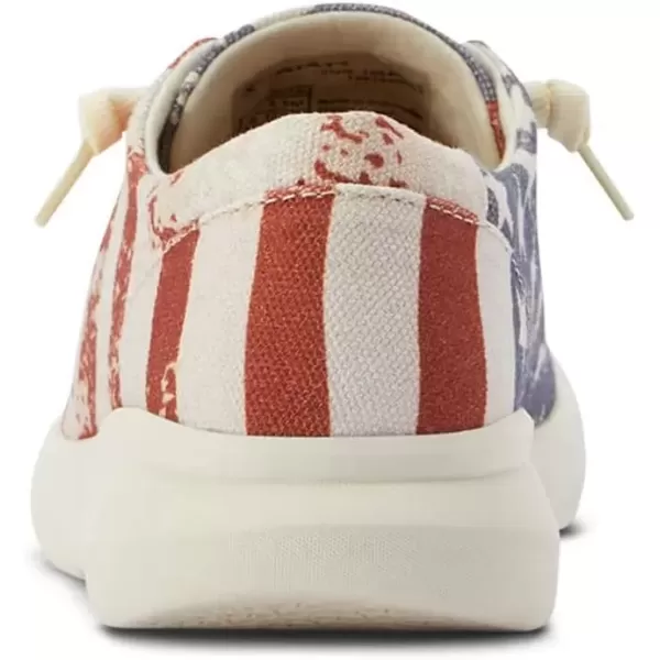imageARIAT Womens Hilo Stretch Slip On Flats Casual  BlackDistressed Flag