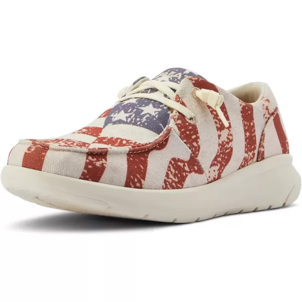 imageARIAT Womens Hilo Stretch Slip On Flats Casual  BlackDistressed Flag