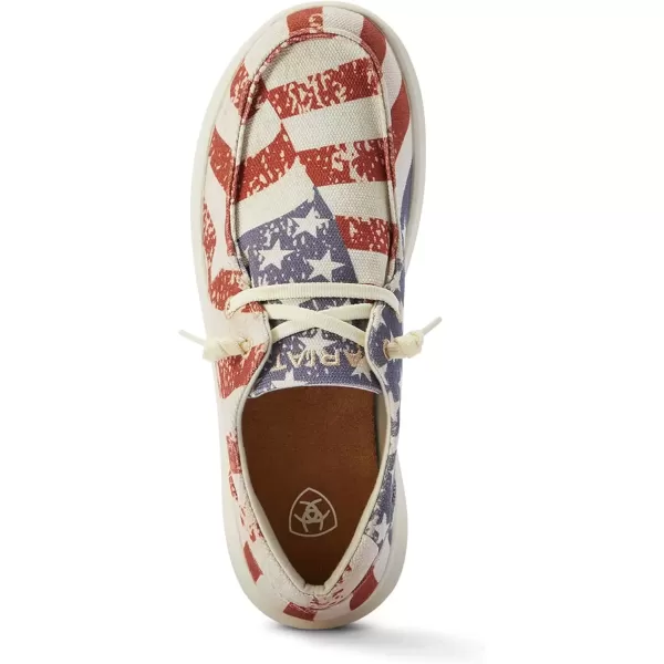 imageARIAT Womens Hilo Stretch Slip On Flats Casual  BlackDistressed Flag