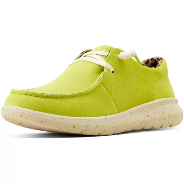 imageARIAT Womens Hilo Stretch Slip On Flats Casual  BlackElectric Lime