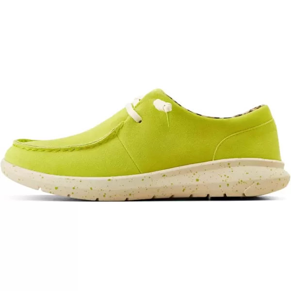 imageARIAT Womens Hilo Stretch Slip On Flats Casual  BlackElectric Lime