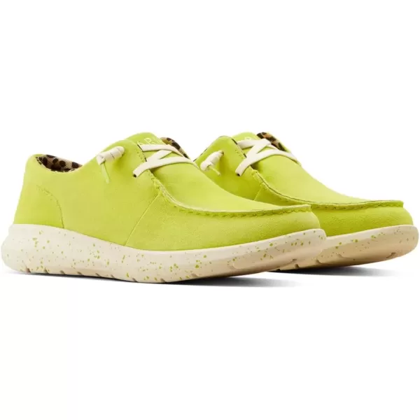imageARIAT Womens Hilo Stretch Slip On Flats Casual  BlackElectric Lime