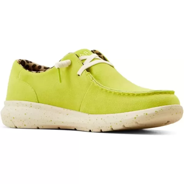 imageARIAT Womens Hilo Stretch Slip On Flats Casual  BlackElectric Lime