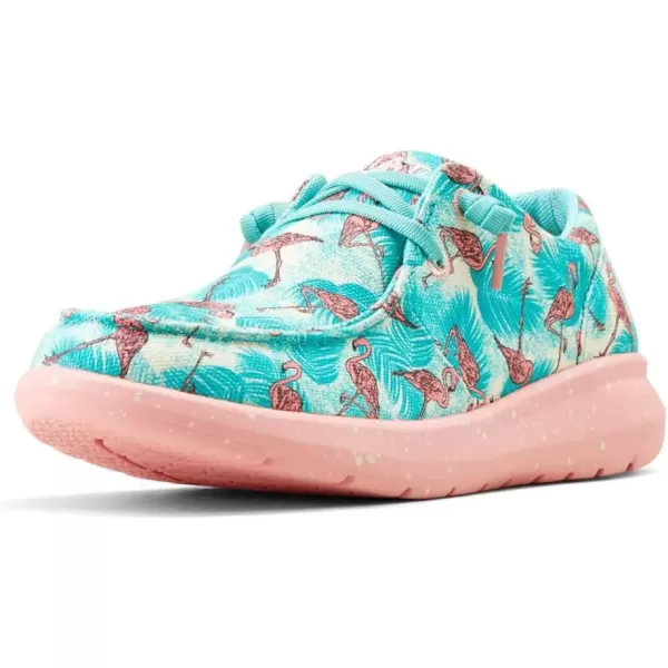 imageARIAT Womens Hilo Stretch Slip On Flats Casual  BlackFlamingo Print