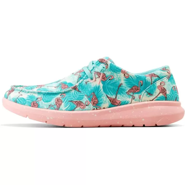 imageARIAT Womens Hilo Stretch Slip On Flats Casual  BlackFlamingo Print