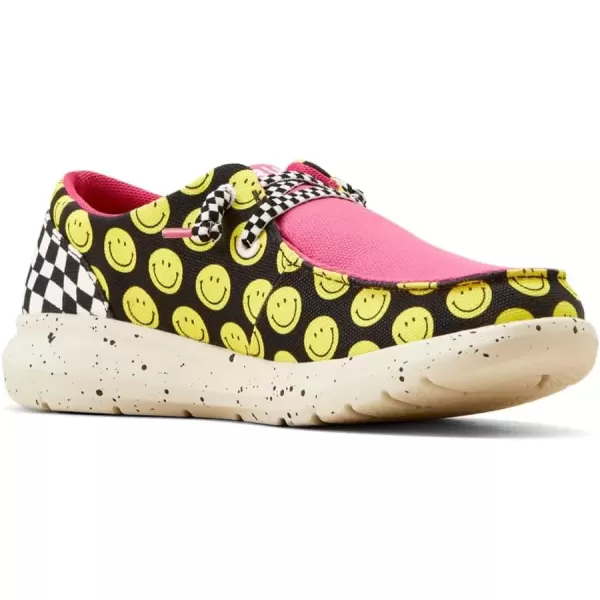 imageARIAT Womens Hilo Stretch Slip On Flats Casual  BlackHot PinkAll Smiles