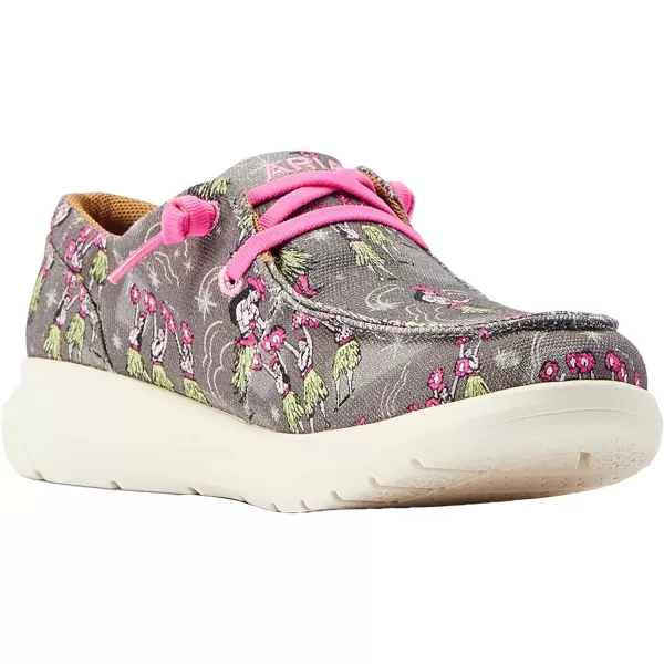 imageARIAT Womens Hilo Stretch Slip On Flats Casual  BlackHula Print