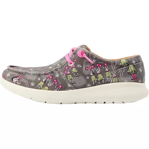 imageARIAT Womens Hilo Stretch Slip On Flats Casual  BlackHula Print