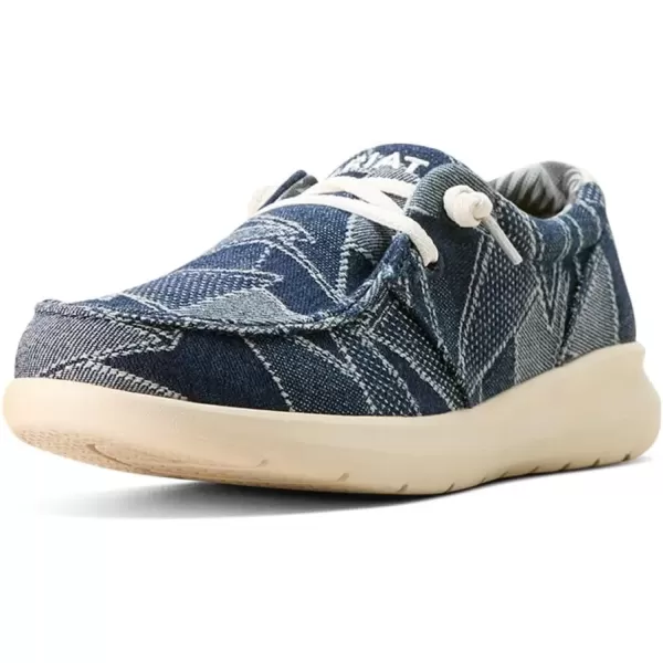 imageARIAT Womens Hilo Stretch Slip On Flats Casual  BlackMixed Deepest Denim
