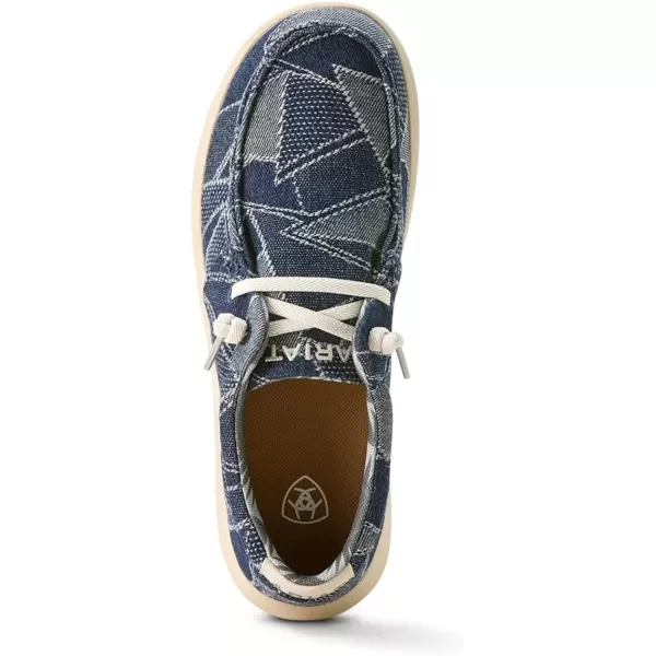 imageARIAT Womens Hilo Stretch Slip On Flats Casual  BlackMixed Deepest Denim