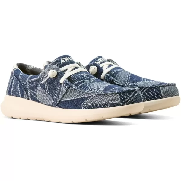 imageARIAT Womens Hilo Stretch Slip On Flats Casual  BlackMixed Deepest Denim