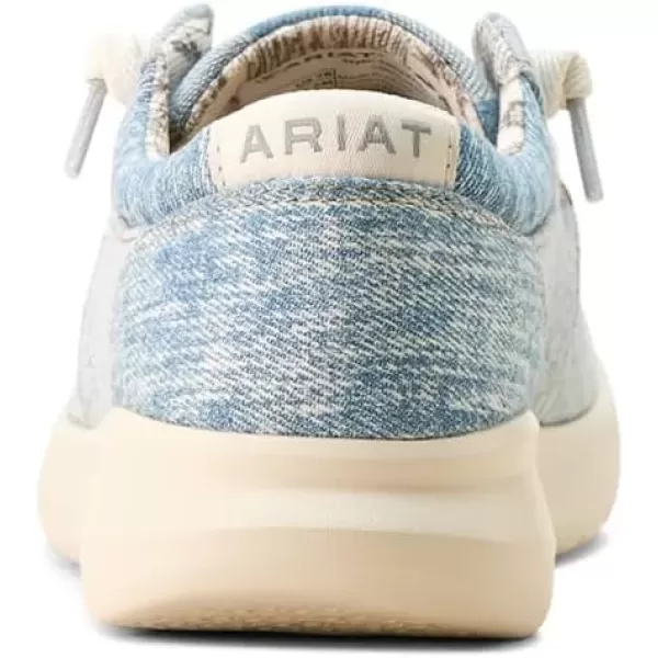 imageARIAT Womens Hilo Stretch Slip On Flats Casual  BlackMixed Light Checkered Denim