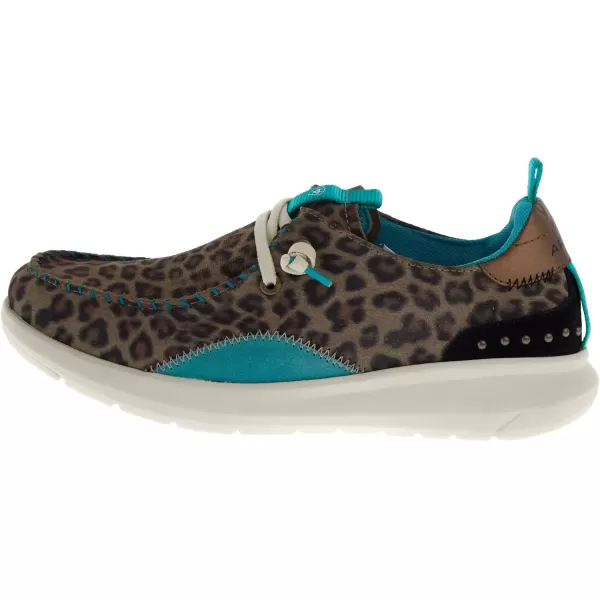 imageARIAT Womens Hilo Stretch Slip On Flats Casual  BlackNeutral Leopard