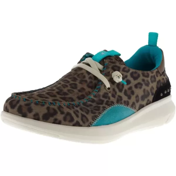 imageARIAT Womens Hilo Stretch Slip On Flats Casual  BlackNeutral Leopard