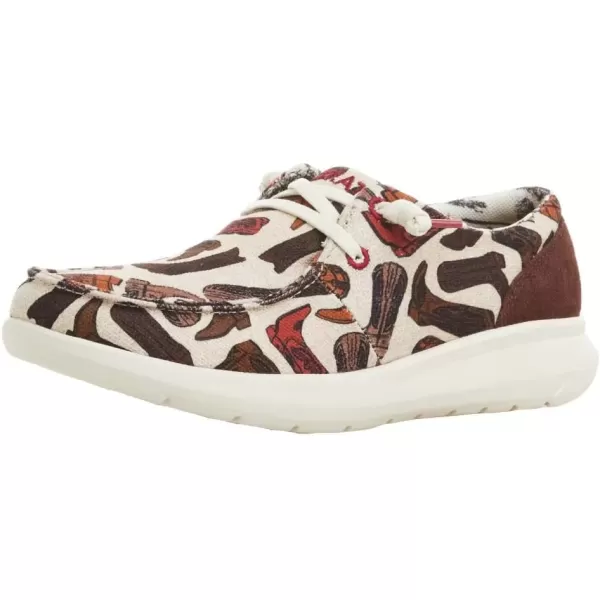 imageARIAT Womens Hilo Stretch Slip On Flats Casual  BlackNew Boot Goofin Print