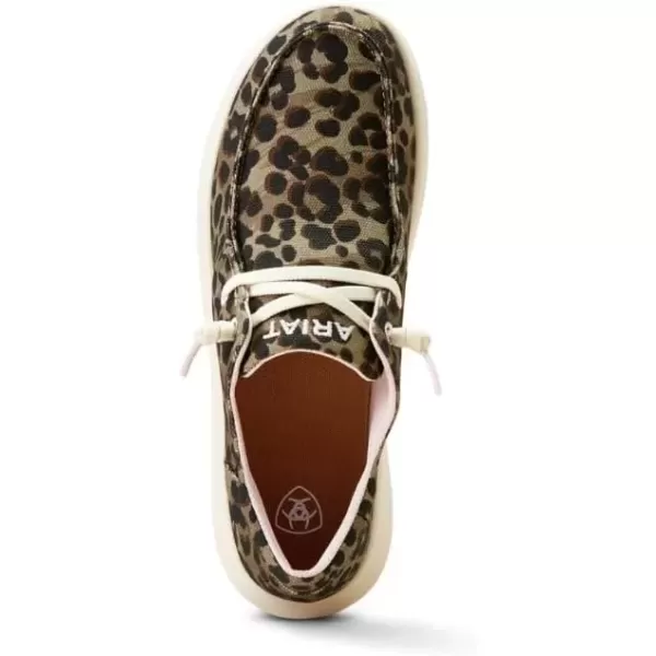 imageARIAT Womens Hilo Stretch Slip On Flats Casual  BlackOlive Leopard Print