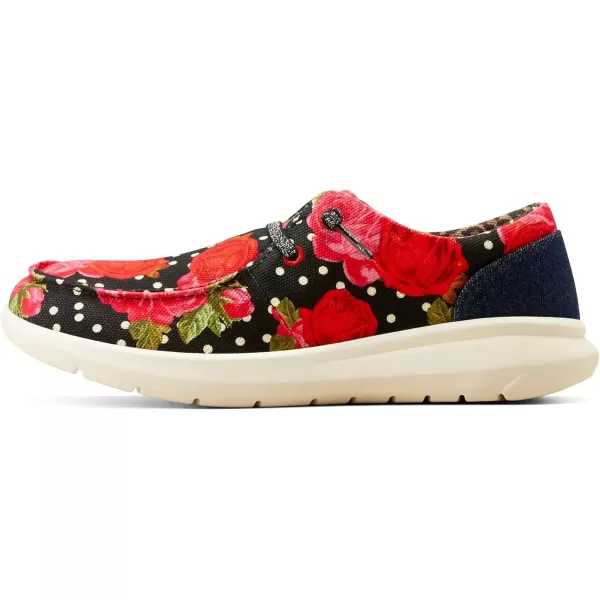 imageARIAT Womens Hilo Stretch Slip On Flats Casual  BlackPunchy Polka Dot