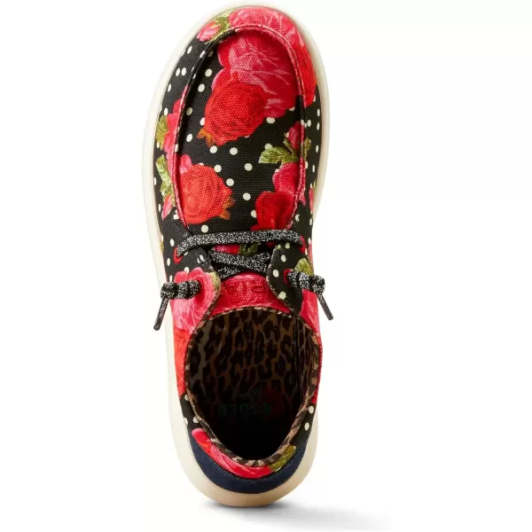 imageARIAT Womens Hilo Stretch Slip On Flats Casual  BlackPunchy Polka Dot
