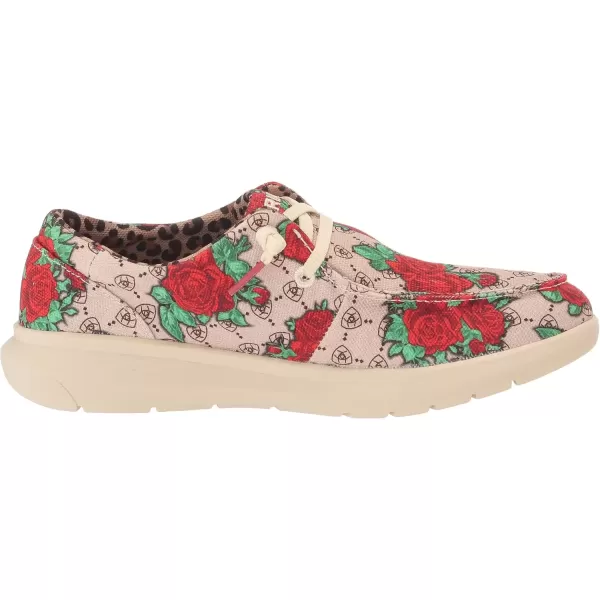 imageARIAT Womens Hilo Stretch Slip On Flats Casual  BlackRose Logo Print