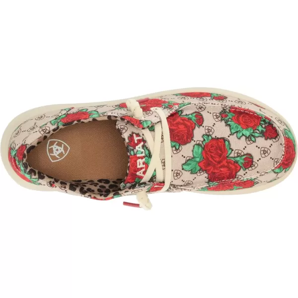 imageARIAT Womens Hilo Stretch Slip On Flats Casual  BlackRose Logo Print