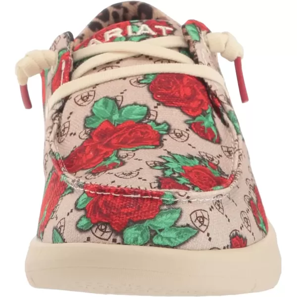 imageARIAT Womens Hilo Stretch Slip On Flats Casual  BlackRose Logo Print