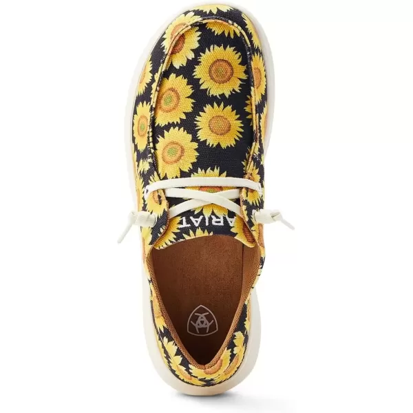 imageARIAT Womens Hilo Stretch Slip On Flats Casual  BlackSunflower Skies