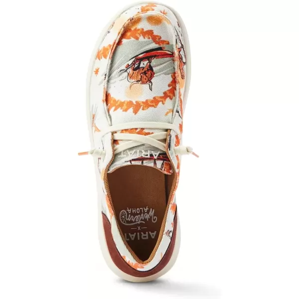 imageARIAT Womens Hilo Stretch Slip On Flats Casual  BlackSurfing Longhorn Print