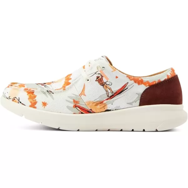 imageARIAT Womens Hilo Stretch Slip On Flats Casual  BlackSurfing Longhorn Print