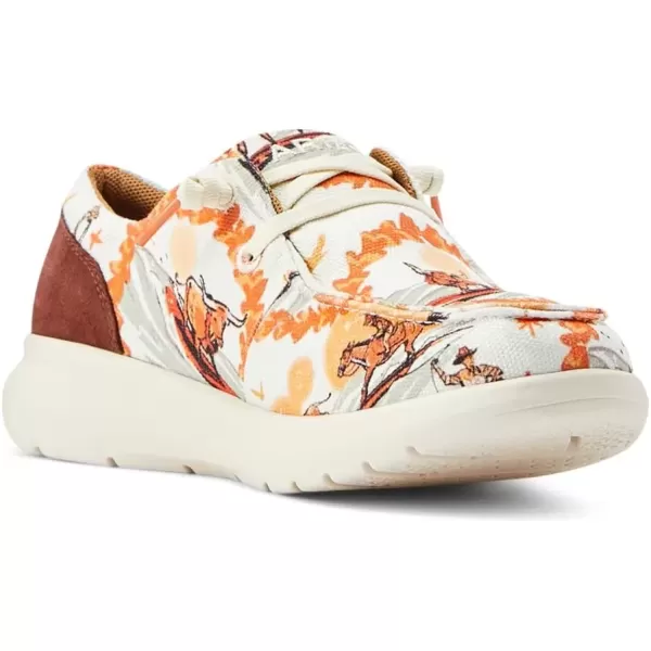 imageARIAT Womens Hilo Stretch Slip On Flats Casual  BlackSurfing Longhorn Print