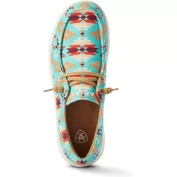 imageARIAT Womens Hilo Stretch Slip On Flats Casual  BlackTurquoise Saddle