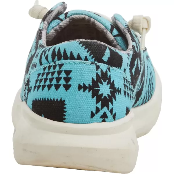 imageARIAT Womens Hilo Stretch Slip On Flats Casual  BlackTurquoise Saddle Blanket